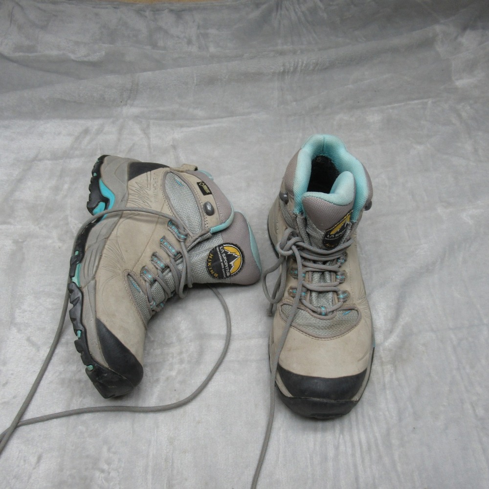 La Sportiva Women 6 Hiking‎ Boots Gray Teal FC 4.0 GTX Gore Tex Waterproof Trail